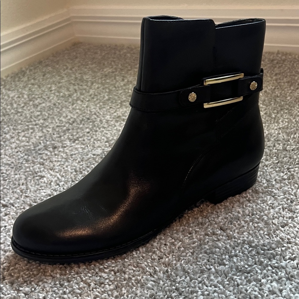 Isaac Mizrahi Black Ankle Booties with Buckle Detail